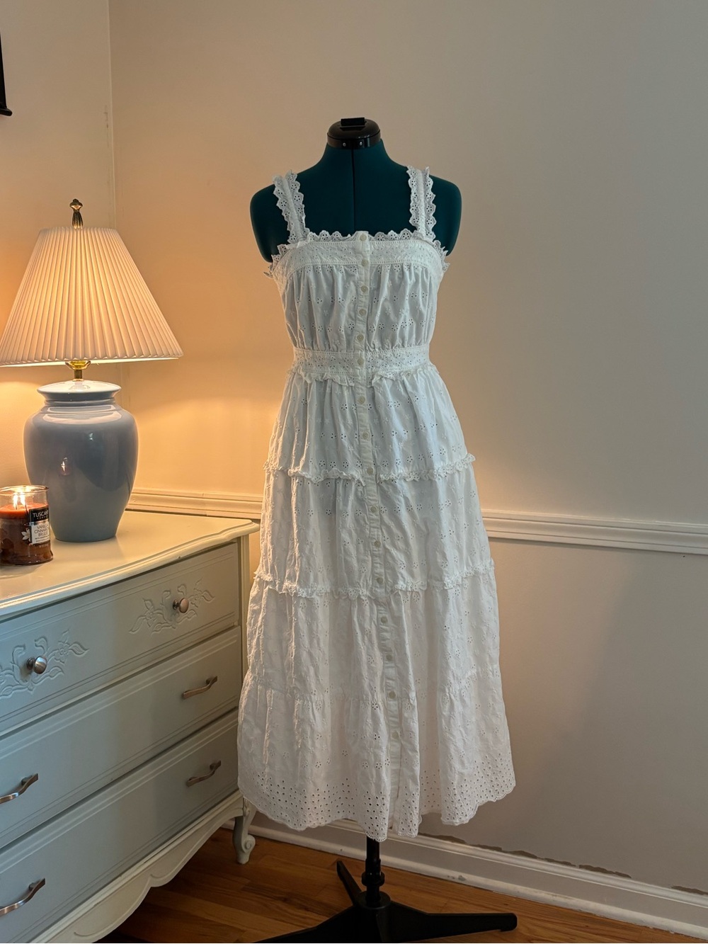 Gap x DOEN White Eyelet Button Down Dress XS